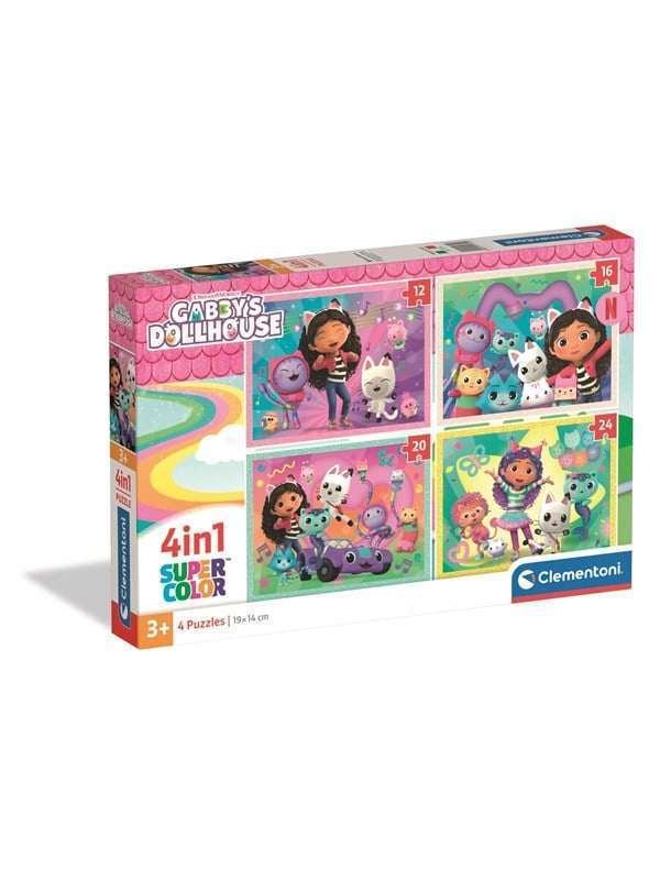 Clementoni Puslespil 4-i-1 Gabby's Dollhouse Lattia