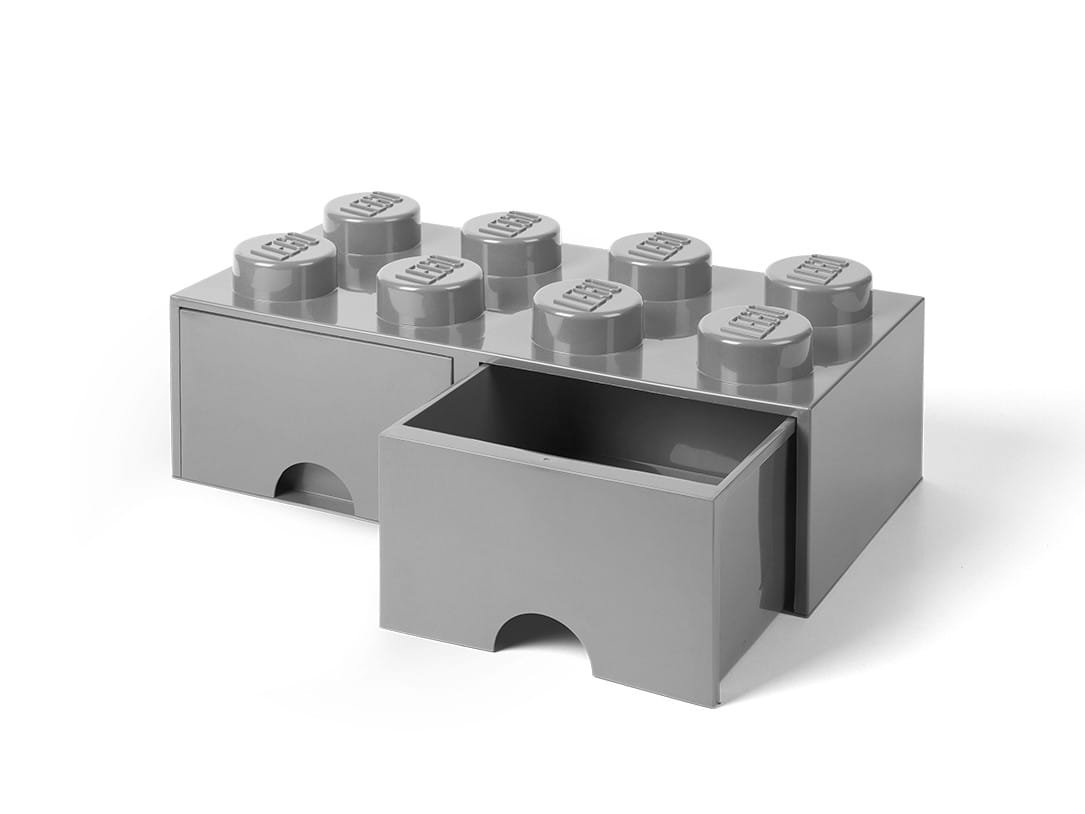 LEGO 8-nastainen kivenharmaa'säilytyspalikkalaatikko