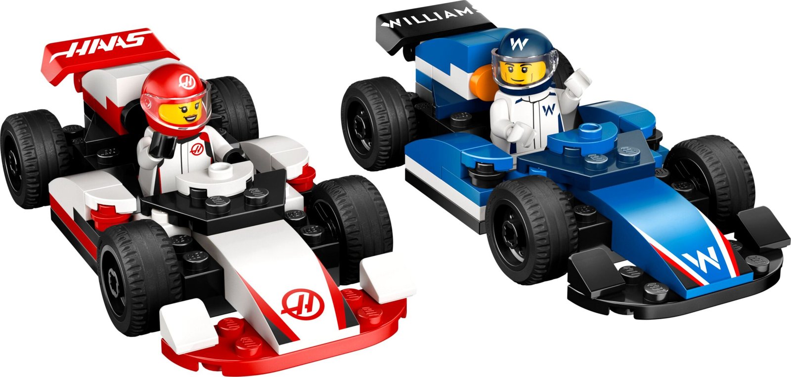 F1-kilpa-autot Williams Racing ja Haas F1