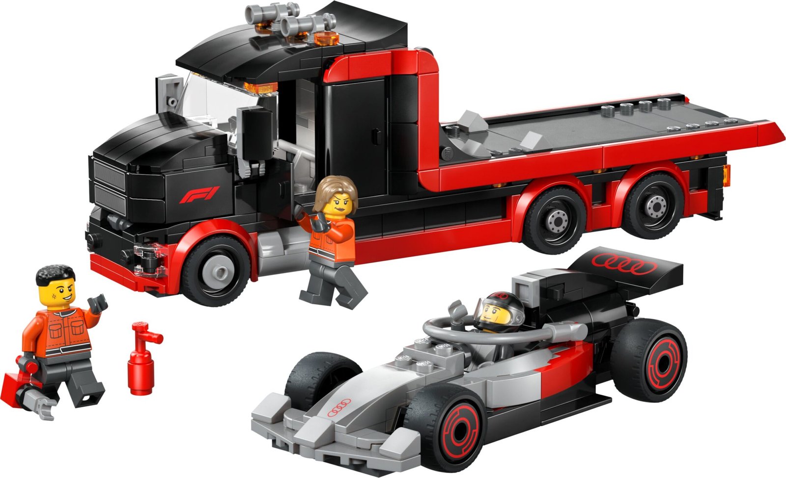 F1-kuljetusauto ja Audi F1 ‑kilpa-auto