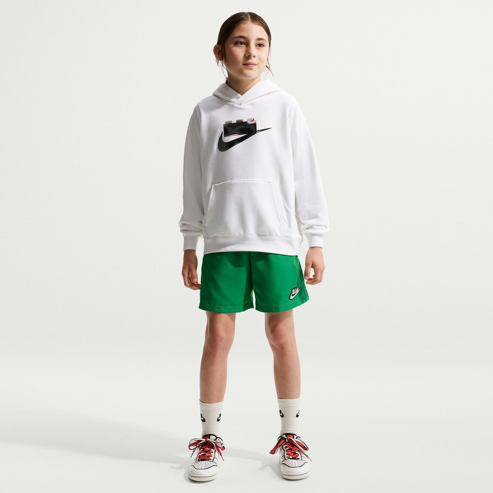 Nike x LEGO Collection huppari isommille lapsille - valkoinen