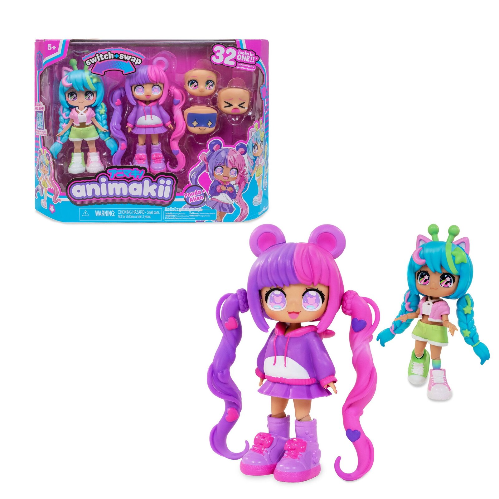 Animakii Kawaii Nuket Panda ja Alien