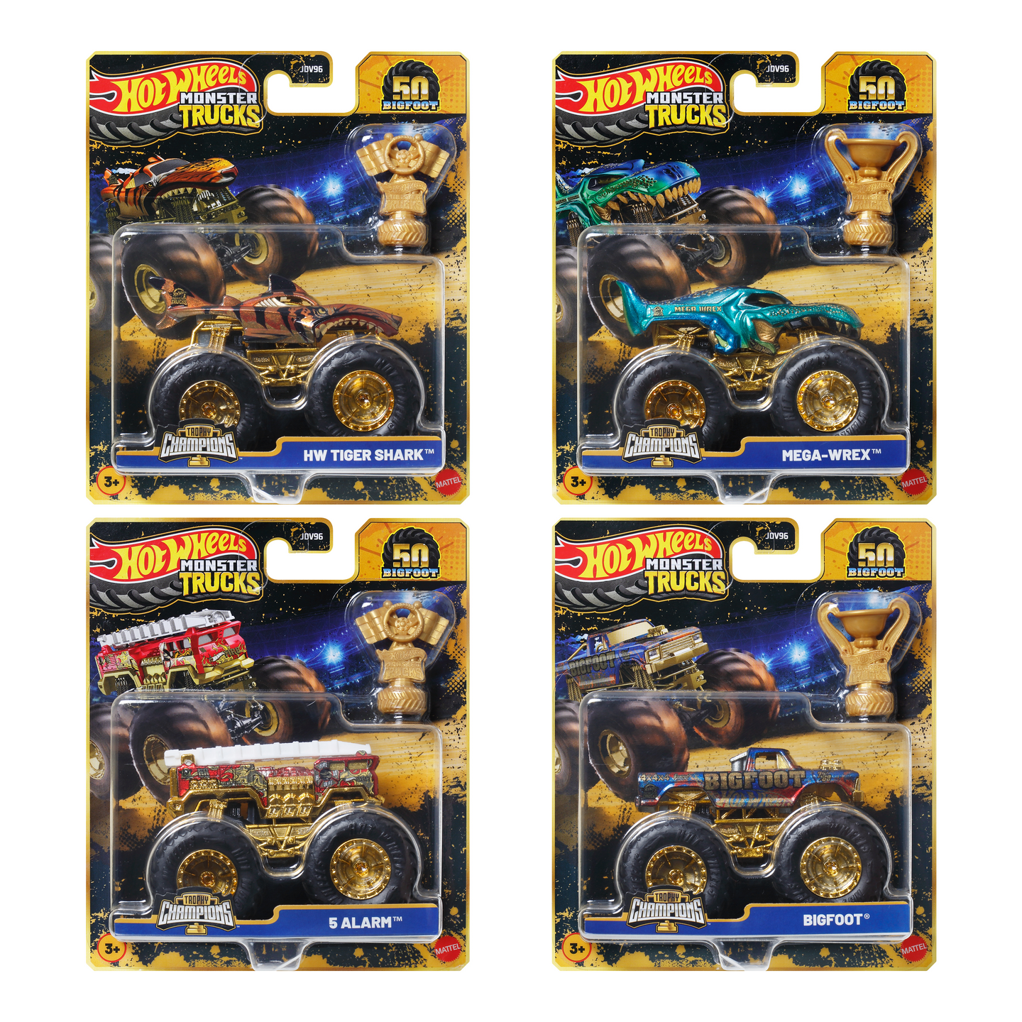 Hot Wheels Monster Trucks Trophy Champions Monsteriauto 1:64 Lajitelma