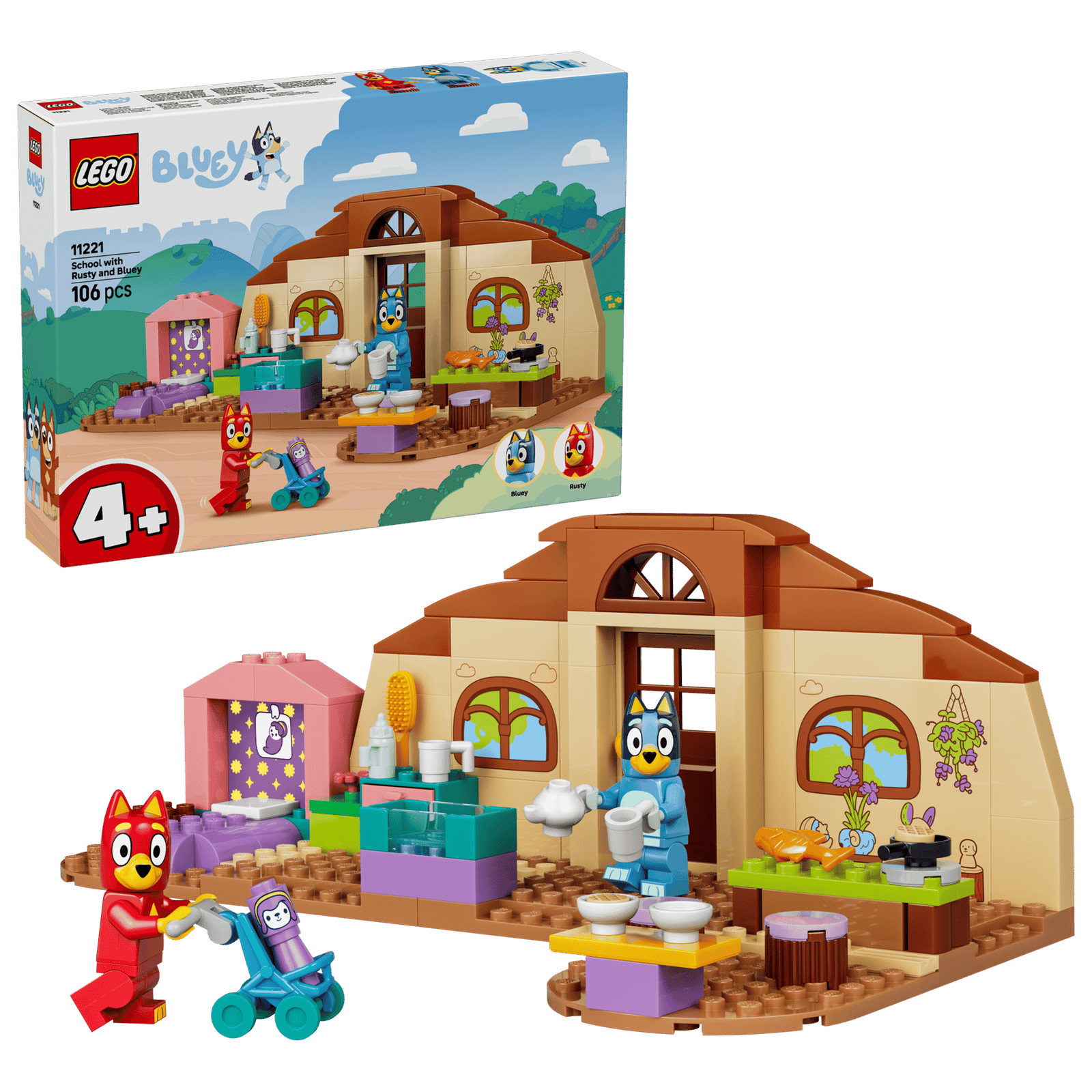 LEGO Bluey 11221 Rasse ja Tuuri Koulussa