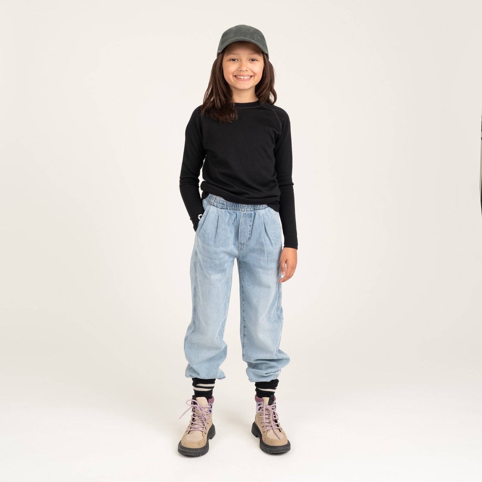 North Outdoor Sensitive 225 Aluskerroksen Merinopaita JR - musta 122-128 koko