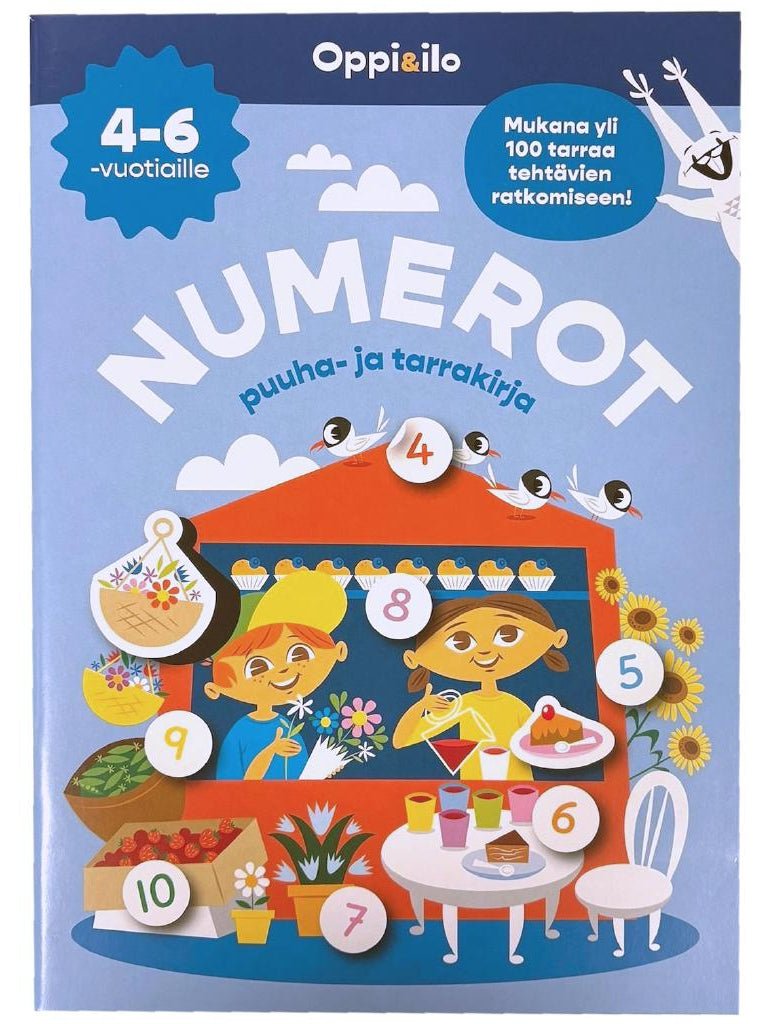 Oppi ja Ilo Numerot Puuha ja Tarrakirja 4-6v
