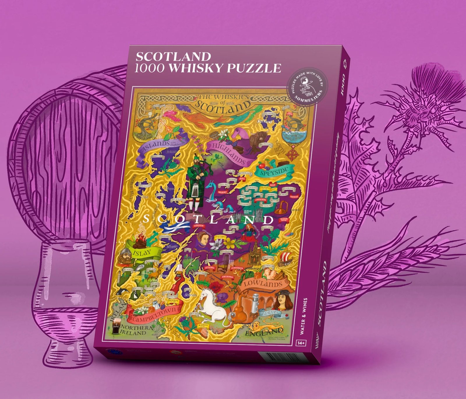 Water And Wines Scotland, Whisky Puzzle, 1000 Palan Viski Palapeli