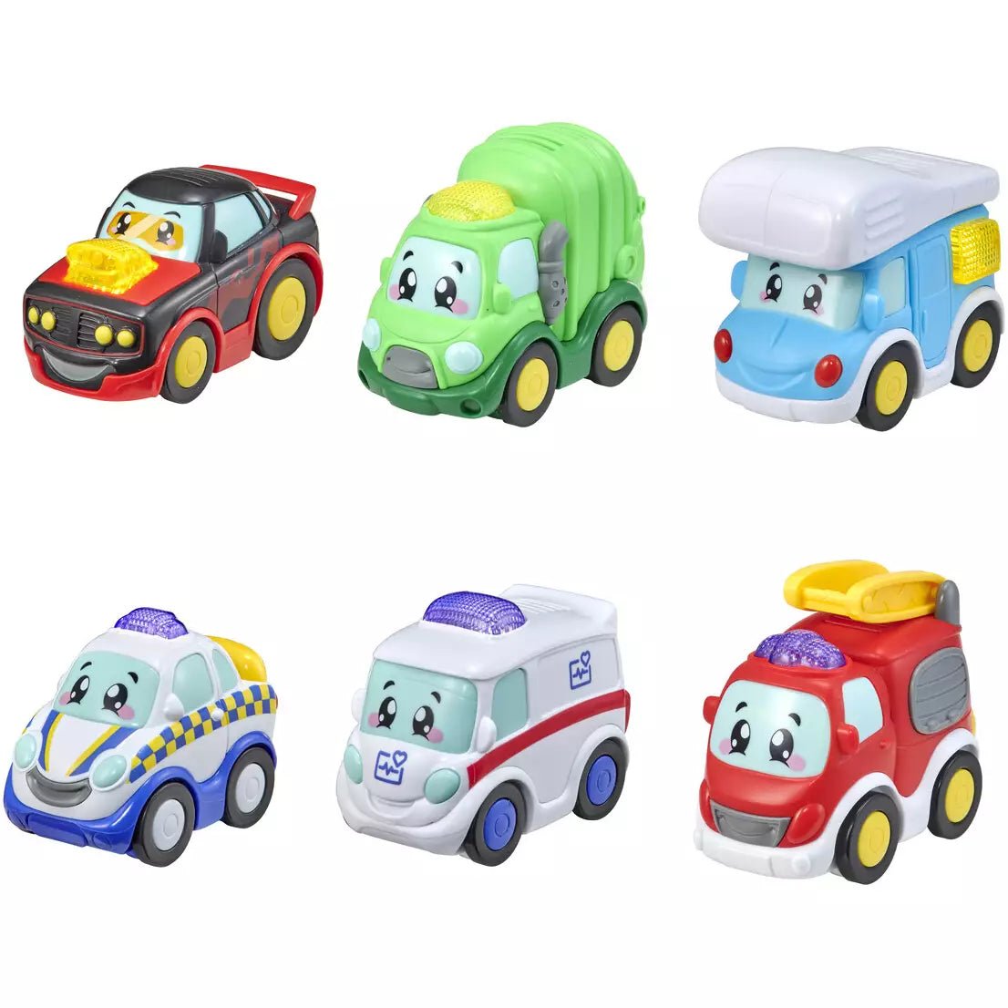 Tiny Teamsterz Beep & Go Kulkuneuvot Äänellä ja Valolla Lajitelma