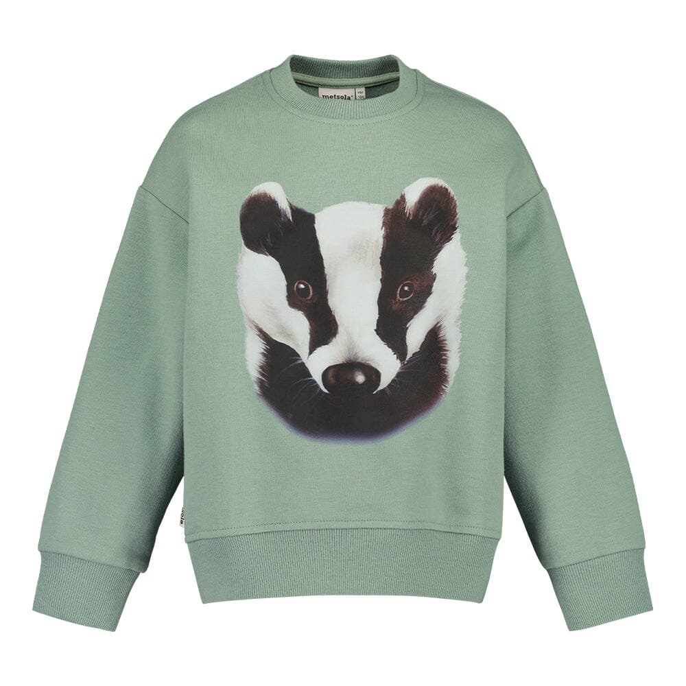 Badger Oversize Sweater -Collegepaita | Dusty Green - 110/116