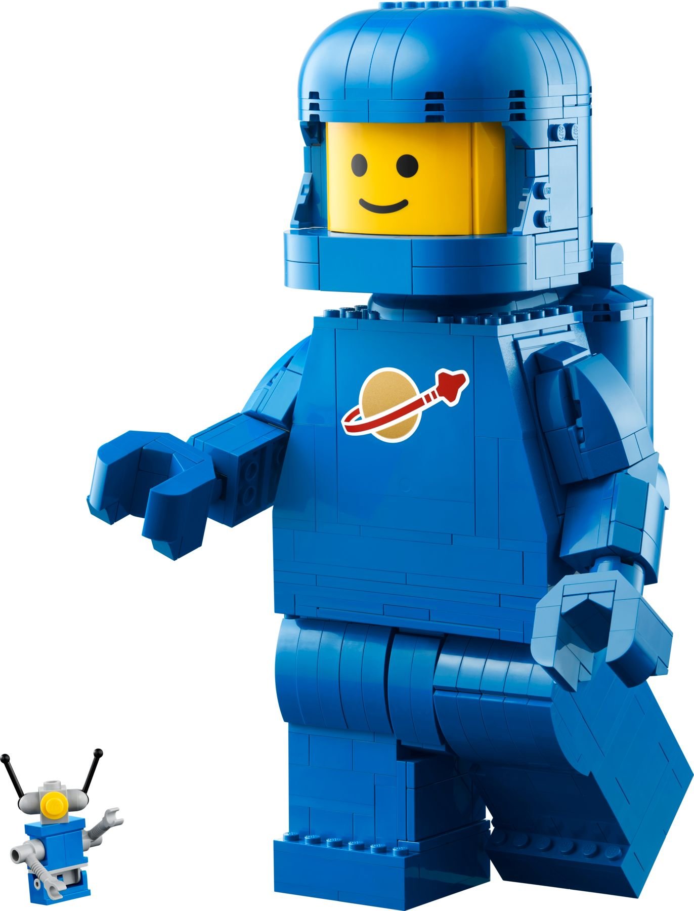 Suurikokoinen sininen astronauttiminihahmo