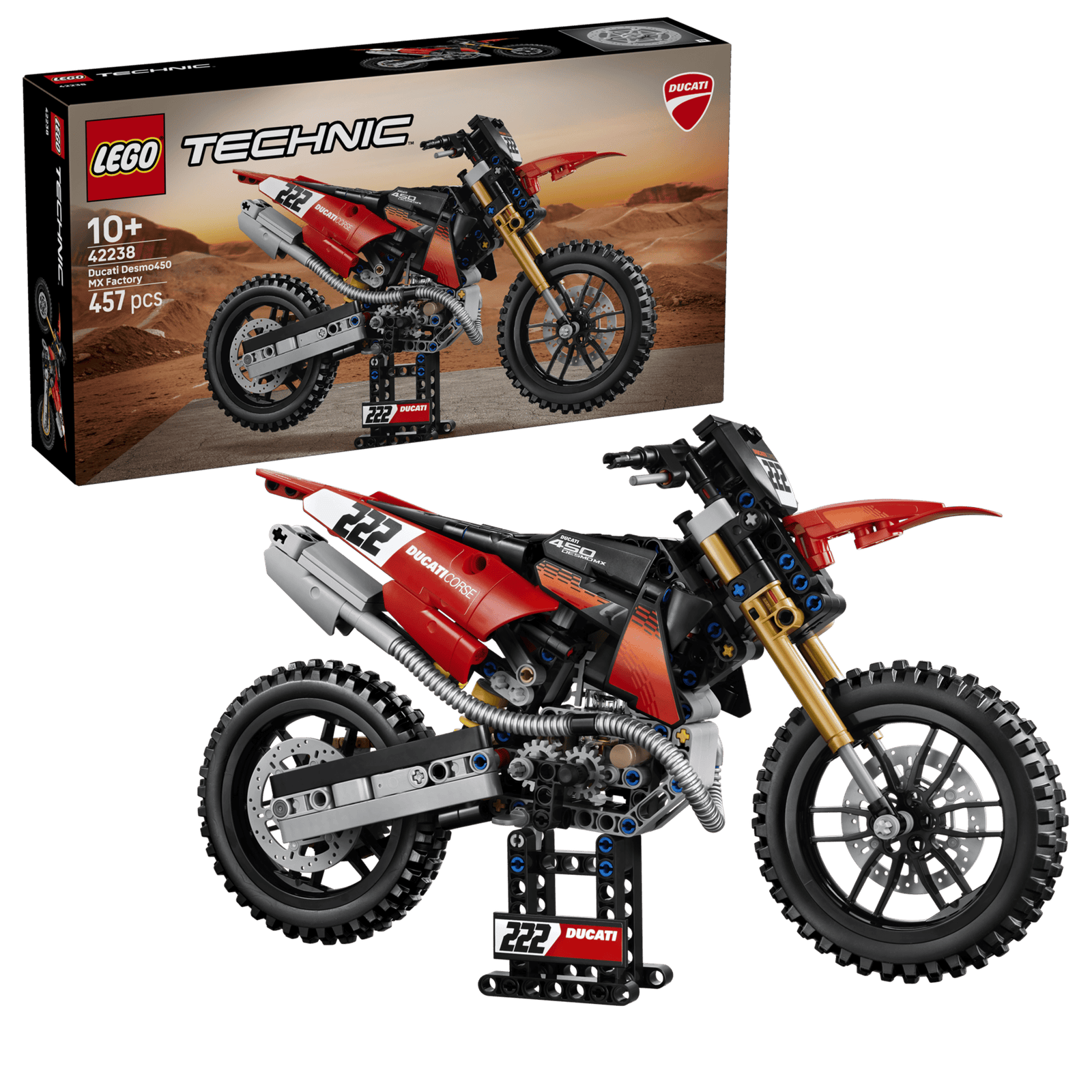 LEGO Technic 42238 Ducati Desmo450 MX Factory Moottoripyörä