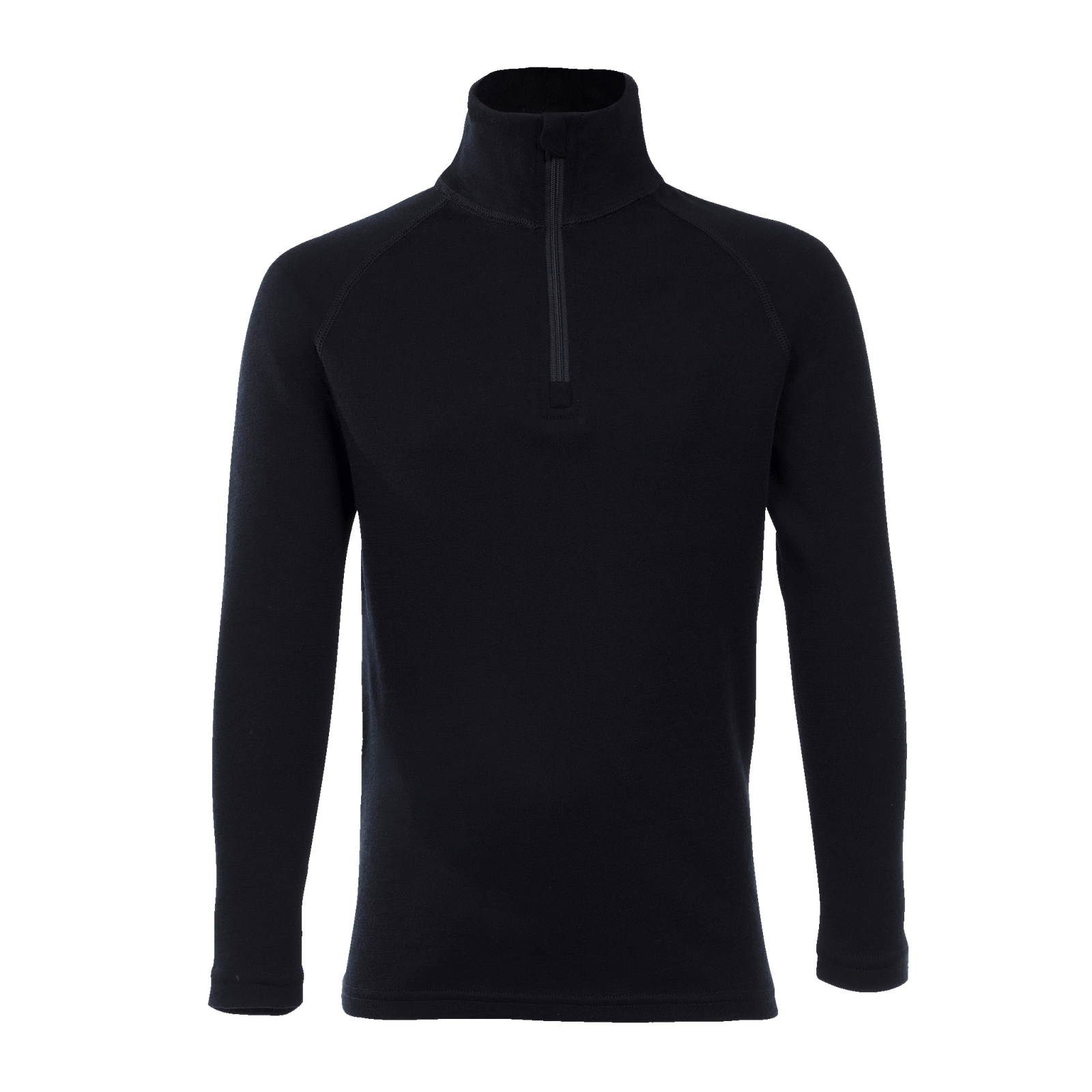 North Outdoor Sensitive 225 Aluskerroksen Merino Vetoketjupoolo JR - musta Merinovilla/viskoosi 110-116 koko