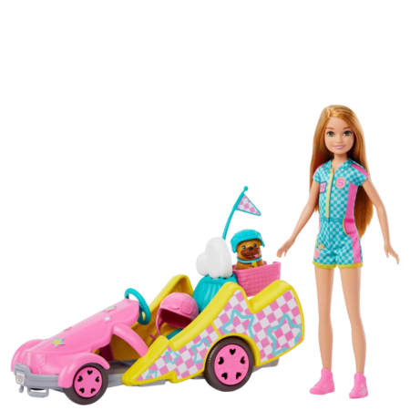 Barbie Stacie Racer Doll with Go-Kart Toy Car