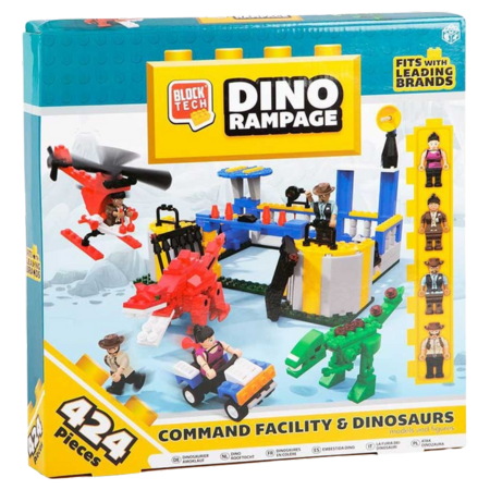 Block Tech Dino Rampage Command Facility & Dinosaurs – 424 kpl