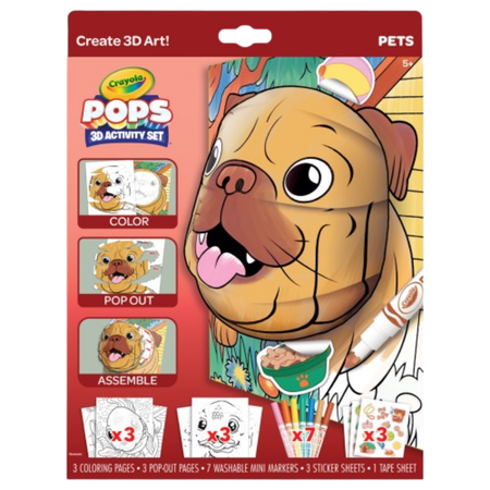 Crayola Pops 3D Aktiviteetti Lemmikit Värityssarja