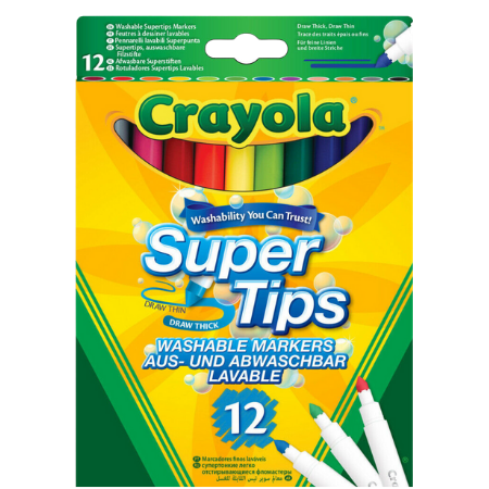 Crayola Super Tips - värikärjet - 12 kpl
