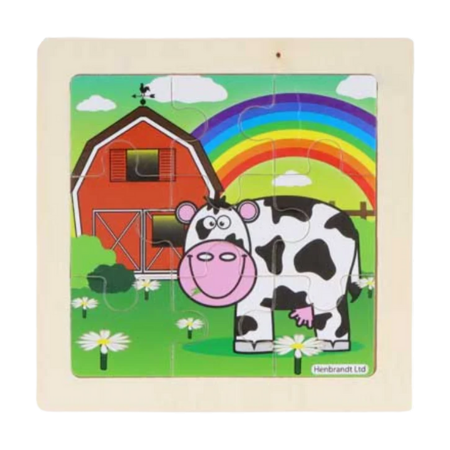 Fun Toys Farm Jigsaw Wooden Puzzle Assorted 11 cm – 1 Kpl