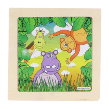 Fun Toys Jungle Jigsaw Wooden Puzzle Assorted 11 cm – 1 Kpl