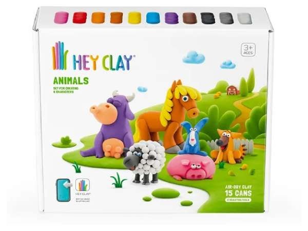 Hey Clay Maatilan Eläimet Muovailuvahasetti, 15 prk