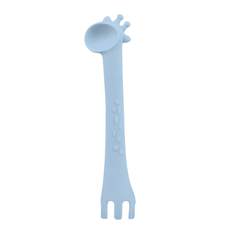 Kikka Boo Silicone Giraffe Spoon With Fork – Sininen