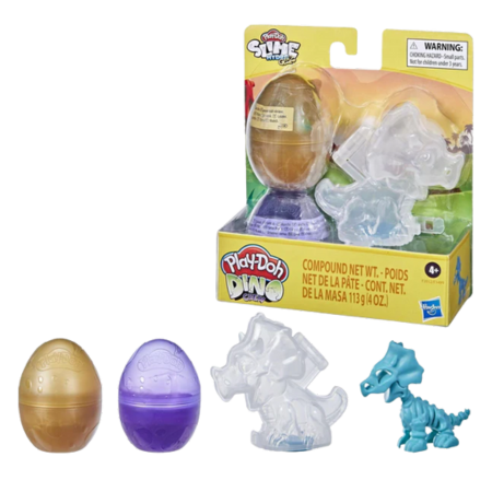 Play-Doh Dino Bones muna - kultainen ja violetti