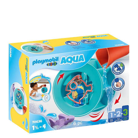 Playmobil 1.2.3 Aqua Water Wheel with Baby Shark