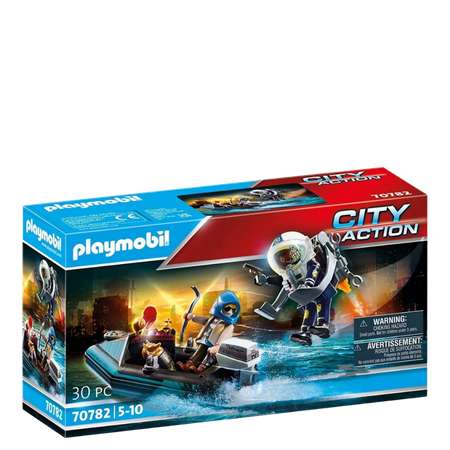 Playmobil City Action Poliisi Jet Pack ja Vene Leikkisetti
