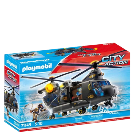 Playmobil City Action Taktinen Poliisi Kaksoisroottorihelikopteri Leikkisetti