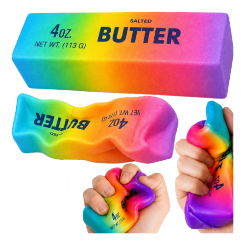 Squeeze Butter Rainbow Squishy Fidget-lelu 14 x 4 x 4 cm – 113 g – 1 Kpl