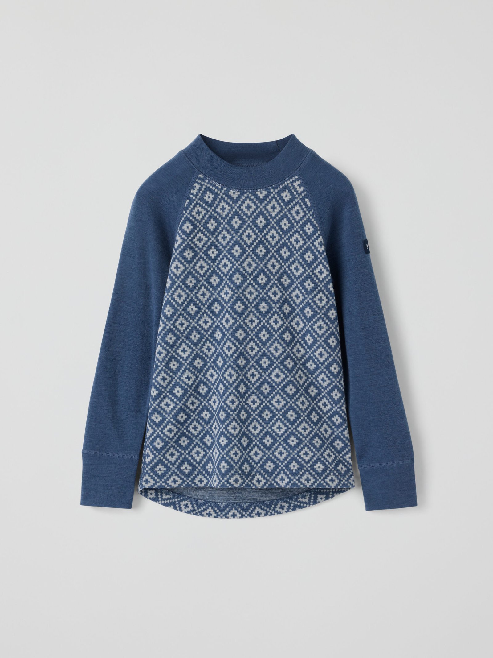Pitkähihainen paita merinovillaa jacquard